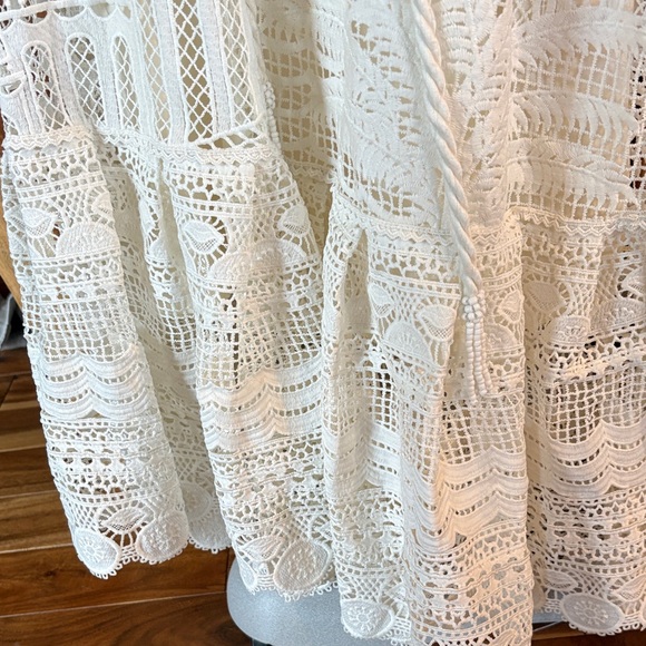 Farm Rio Morada Boa Guipire Off-White Dress - Picture 6 of 8